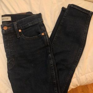 26 petite madewell blue jeans 10” high rise skinny